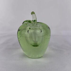 Vintage Green Glass Apple Art